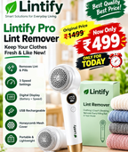 Lintify Pro Lint Remover  Rechargeable Fabric                    1718+ Reviews ⭐⭐⭐⭐⭐    1499 ❌499✅ Only for today
